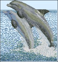 Вышивка крестом Прыжки дельфинов