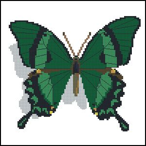 схема вышивки крестом бабочка