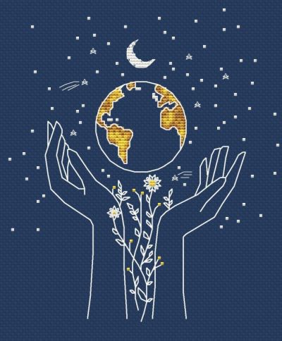 Вышивка крестом Спасибо, мир