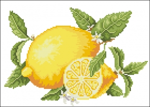 схема вышивки крестом яркий лимон