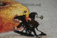 процесс вышивки яблоко от нумиё