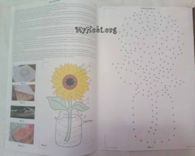 подсолнух в технике стринг-арт 