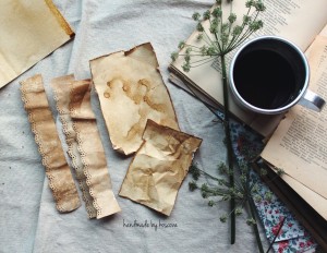 искусственное состаривание страниц красим кофе