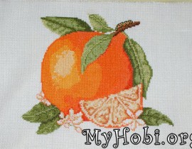 вышивка крестом серия фрукты - Апельсин от DMC