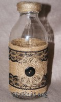 декорируем бутылки своими руками - мешковина