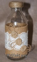 декорируем бутылки своими руками - мешковина