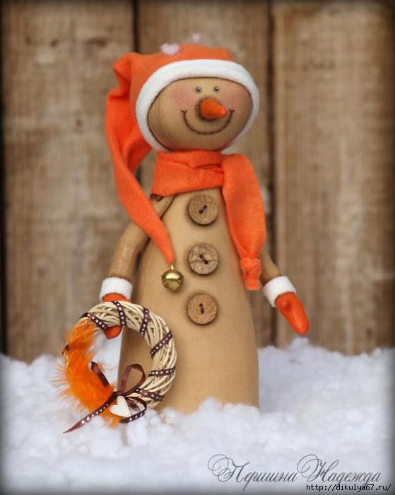 мастер-класс - кофейный снеговик своими руками