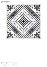 схема вышивки цветочный узор крестик - хардангер