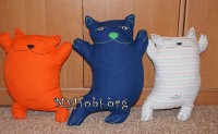 подушка-игрушка кот - шьем своими руками