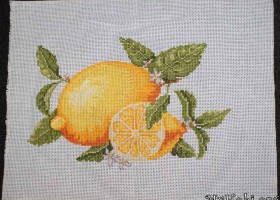 вышивка крестом серия фрукты - Лимон от DMC