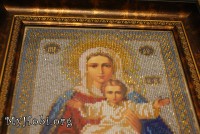 икона Богородица Леушинская - оригинальный набор от Кроше - готовая работа