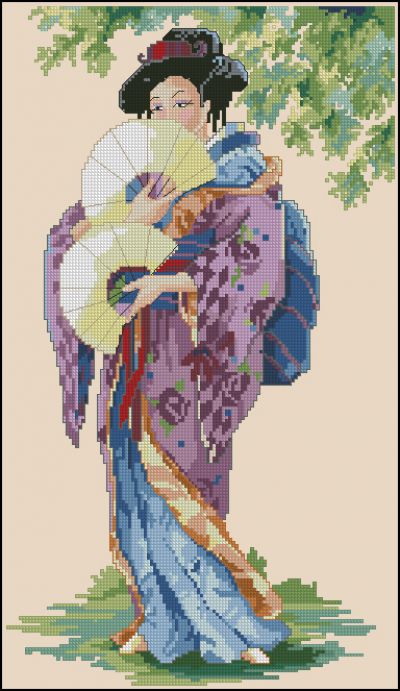 схема вышивки крестом восточная леди