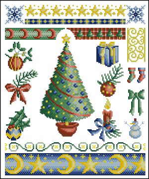 схема вышивки крестом рождественский семплер