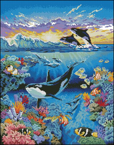 схема вышивки крестом жизнь в океане