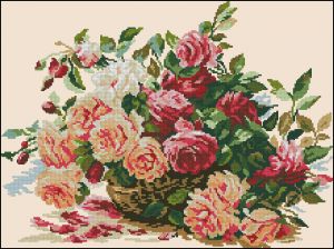 Вышивка крестом Охапка роз