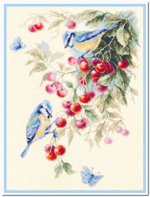 Синицы и вишня