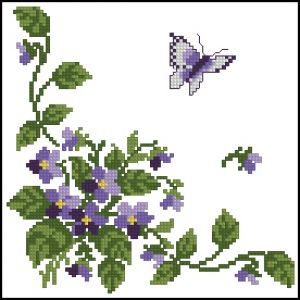 Вышивка крестом Цветочный мотив для скатерти