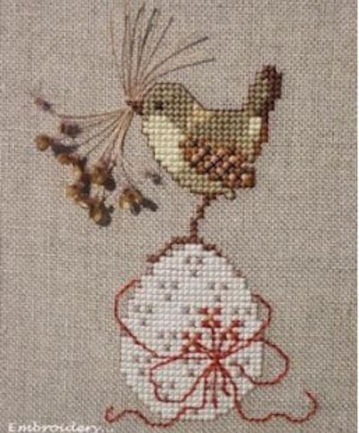 схема вышивки крестом пасхальная птичка