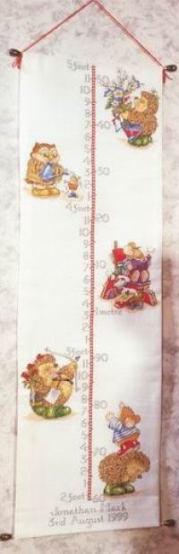 Вышивка крестом Ростомер с ежиками, мышками, совами