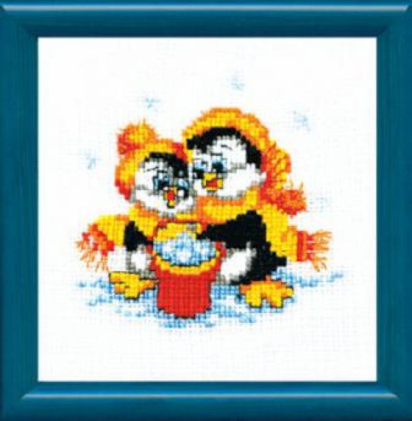 схема вышивки крестом пингвинчики