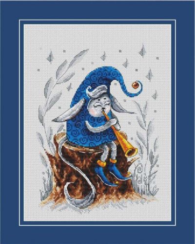 Вышивка крестом Синий бубик