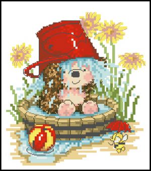 схема вышивки крестом Летнее купание