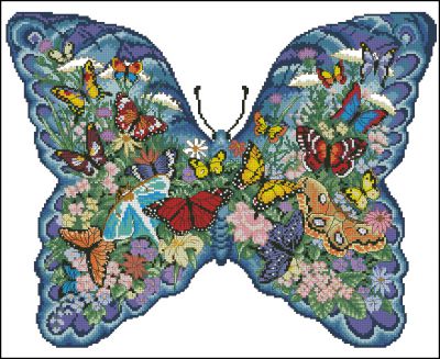 Вышивка крестом Мир бабочек