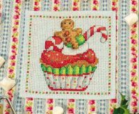 схема вышивки крестом новогодний кексик