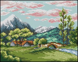 Вышивка крестом Пейзаж летний