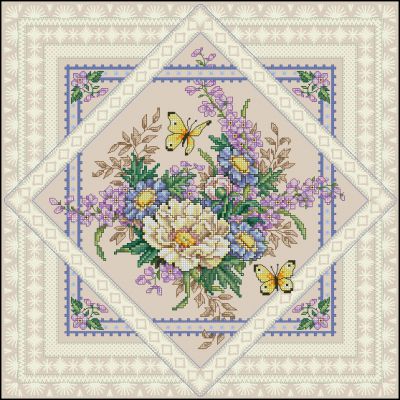 Вышивка крестом Цветочная подушка