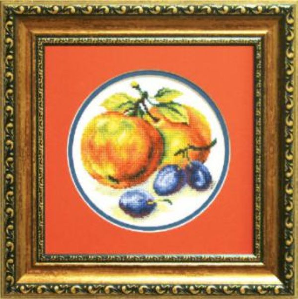 схема вышивки крестом яблоки и сливы