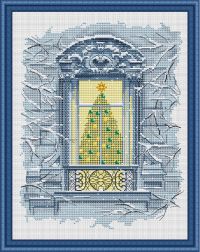 Вышивка крестом Новогоднее окно