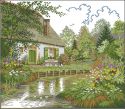 House and woodland lake