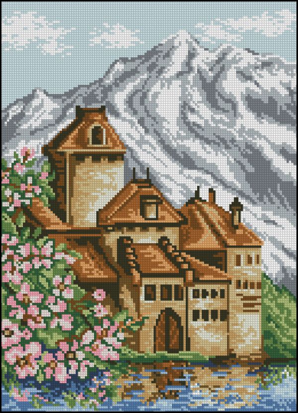 Вышивка крестом Старый замок