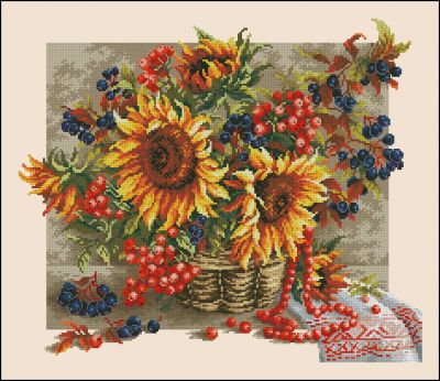 Вышивка крестом Рябиновые бусы