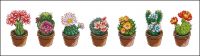 Вышивка крестом Семья кактусов
