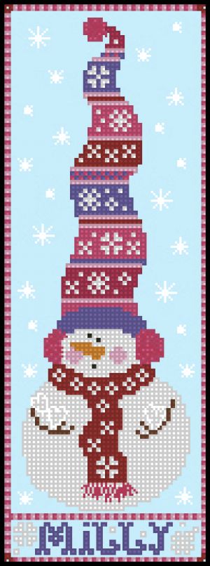 схема вышивки крестом трио снеговиков - Милли