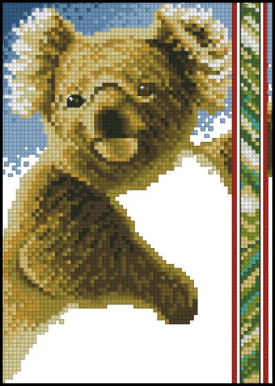 схема вышивки крестом коала в живой природе
