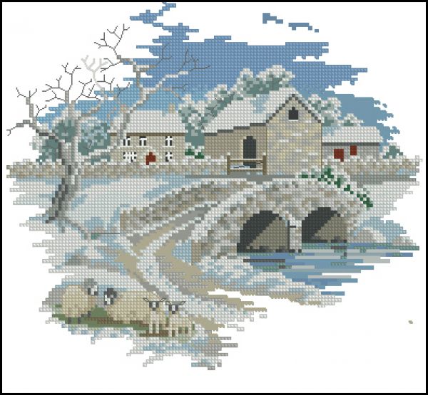 Вышивка крестом Зимняя ферма