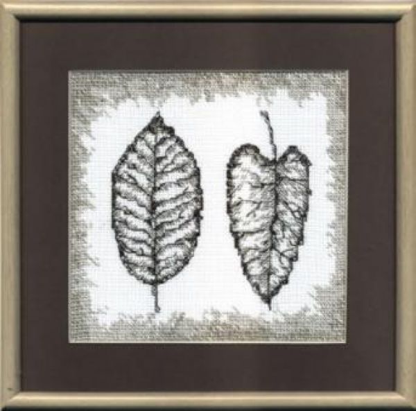 схема вышивки крестом осенние листья