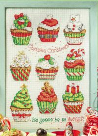 схема вышивки крестом новгодние кексы