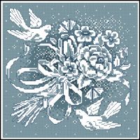 Cross stitch Fssisi Bouquet bloe