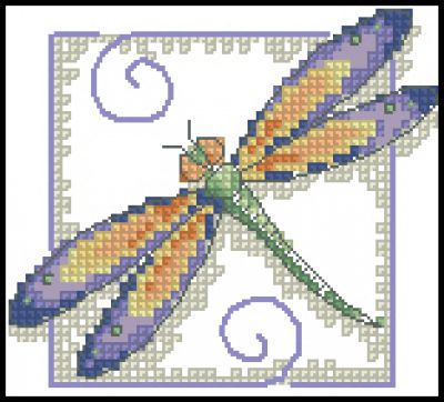 Вышивка крестом Стрекоза