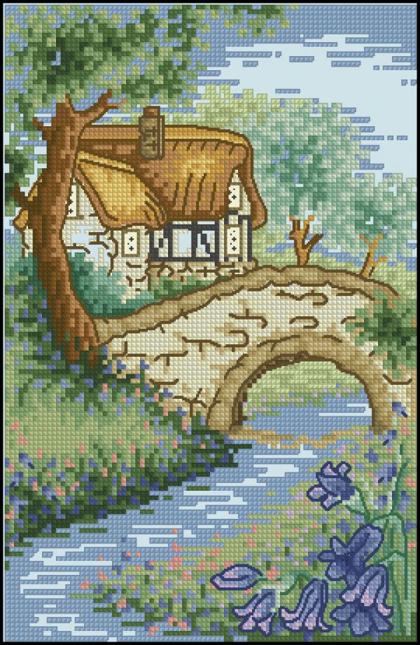 Вышивка крестом У моста
