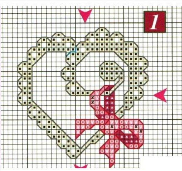 Вышивка крестом Кружевное сердце