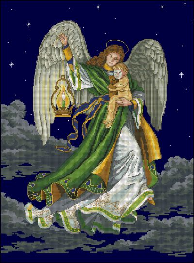 схема вышивки крестом ангел снов