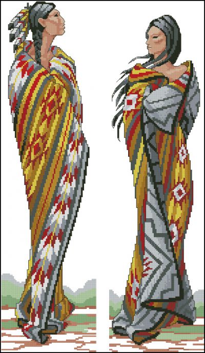 схема вышивки крестом индианки