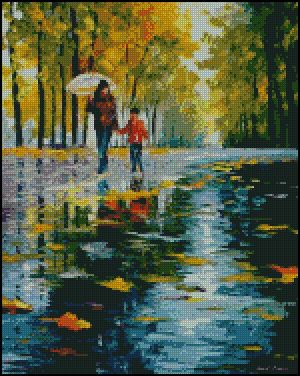 С мамой под дождем