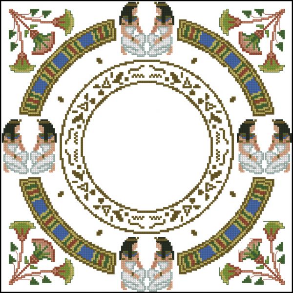 схема вышивки крестом часы египетские