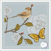 Вышивка крестом На веточке